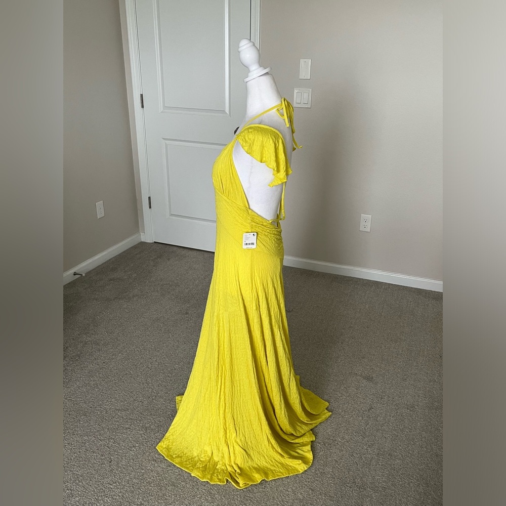 NWT Free People Louisa Maxi Dress in Golden Kiwi Size Medium - Picture 5 of 12